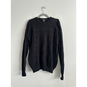 Giorgiolini Made in Italy wool blend knit sweater crewneck black men’s large